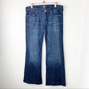 7 FAM Dojo Flare Wide Leg Jeans Distressed sz 29